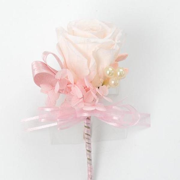 Boutonniere & Wrist Corsage Set (BWC41) - Soft Pink with Butterfly