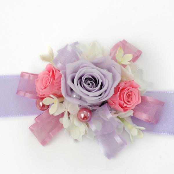 Boutonniere & Wrist Corsage Set (BWC07) - Lavender & Pink