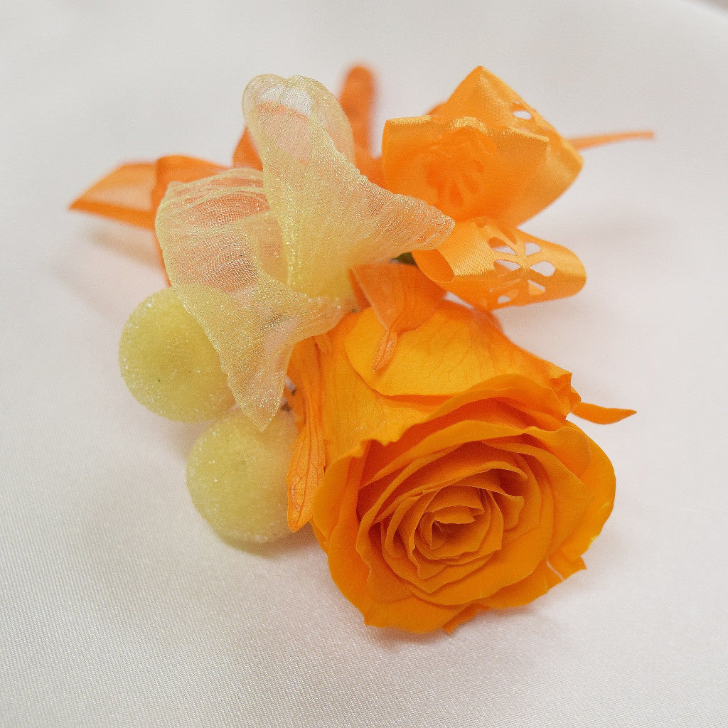 Wrist Corsage (WC10) - Orange & Yellow