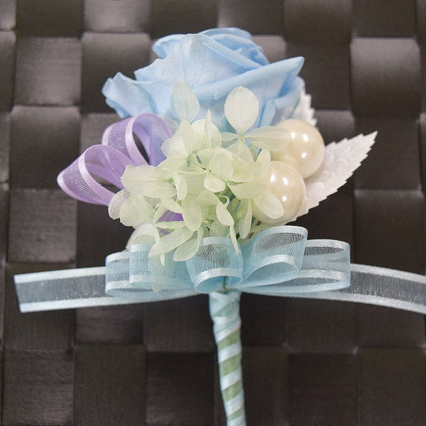 Boutonnieres (B12) - Light Blue & Lavender