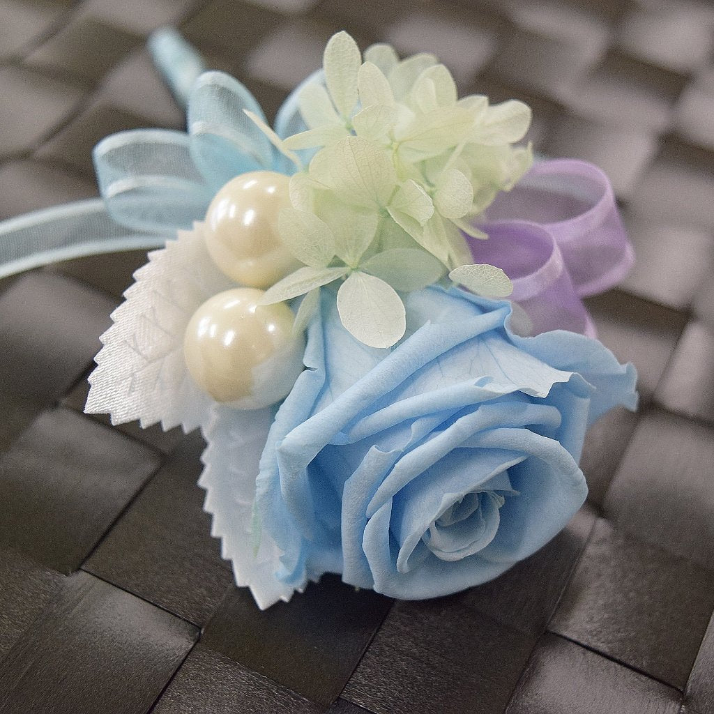 Boutonnieres (B12) - Light Blue & Lavender