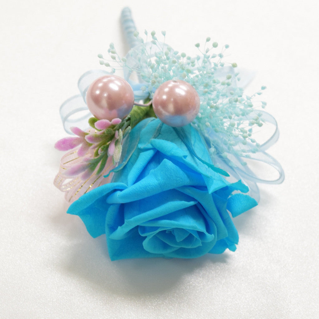 Wrist Corsage (WC13) - Pink & Turquoise