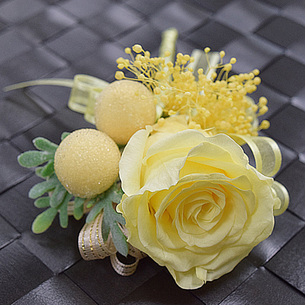 Wrist Corsage (WC24) - Soft Yellow