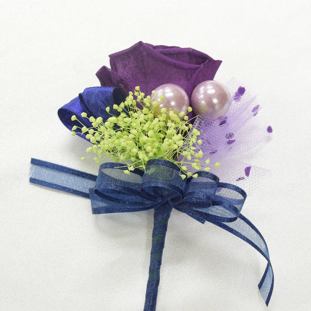 Wrist Corsage (WC27) - Violet & Leon Green