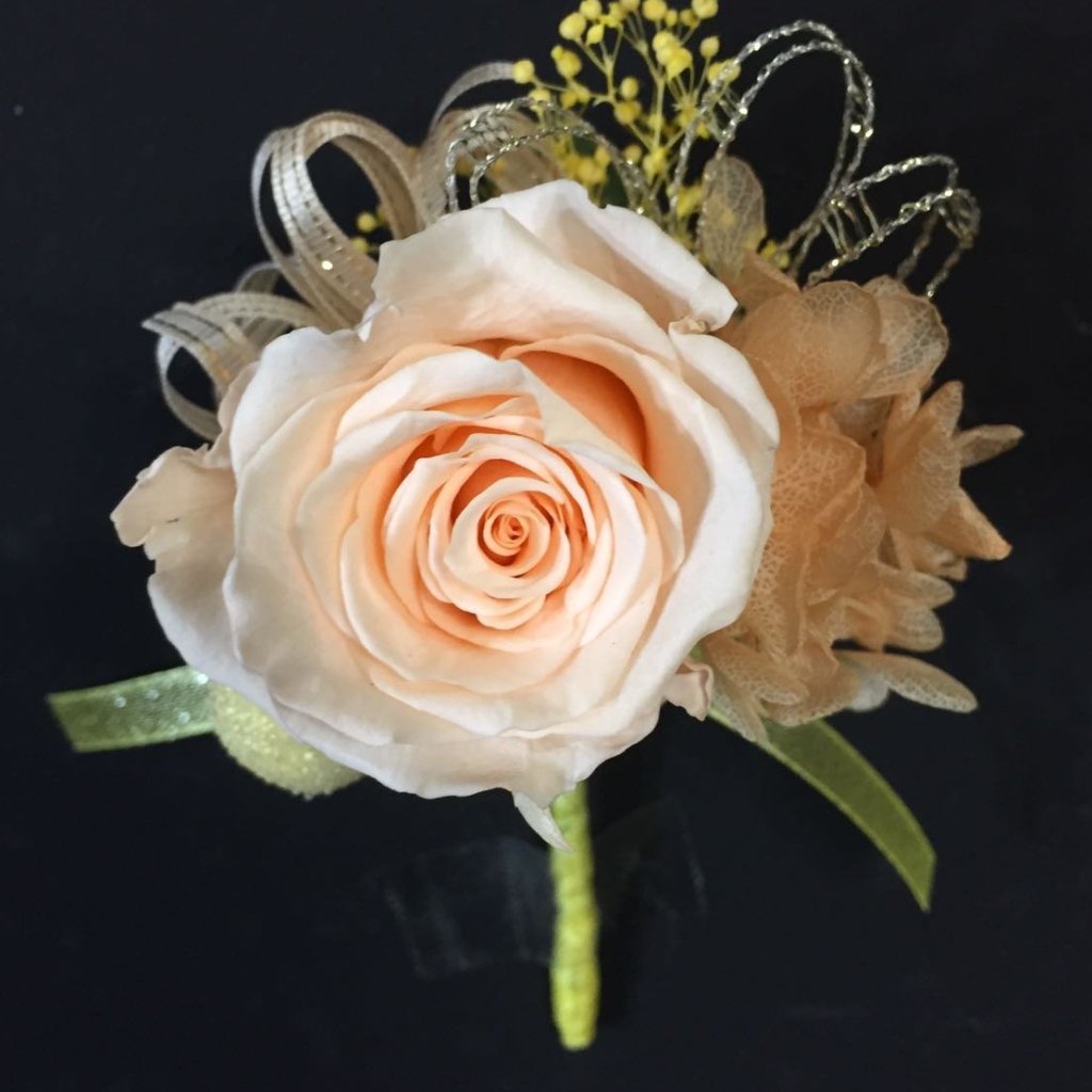 Boutonniere & Wrist Corsage Set (BWC04) - Peach Orange