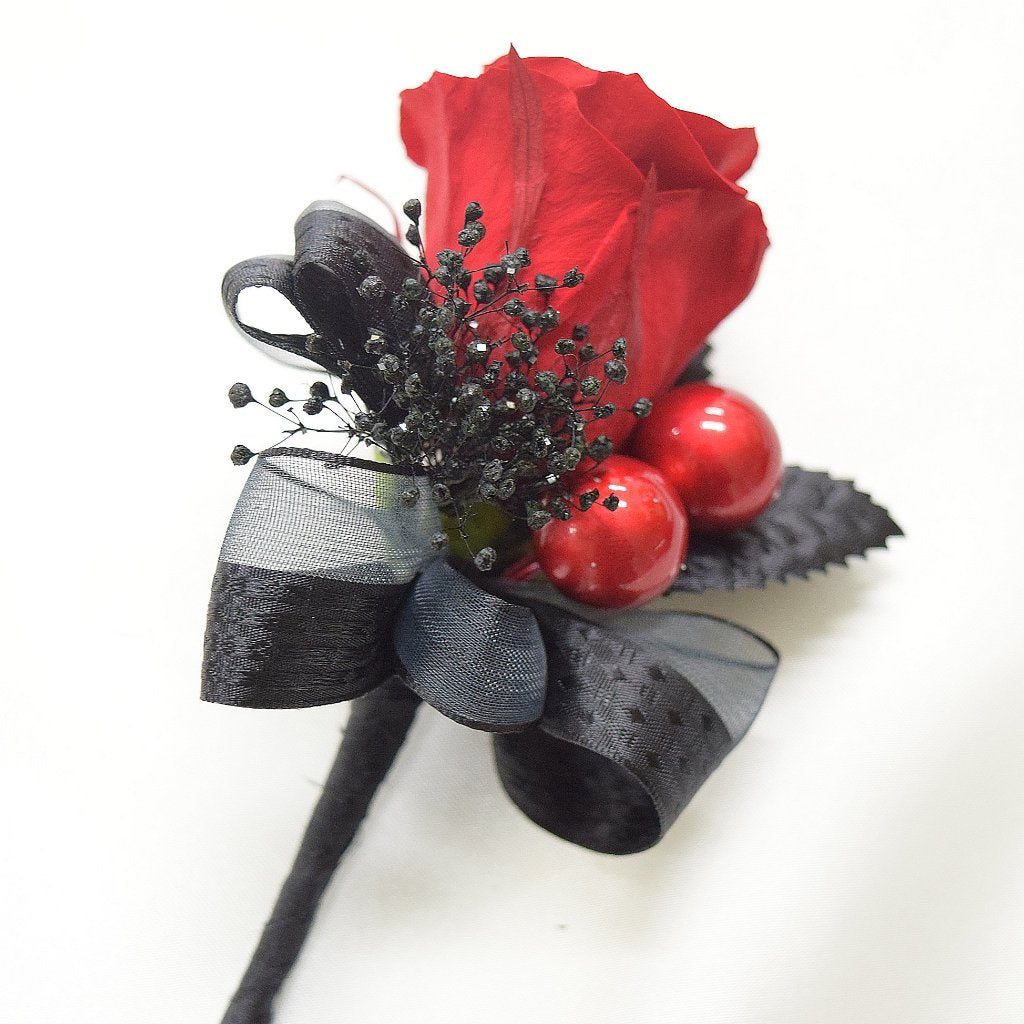 Boutonnieres (B09) - Red & Black