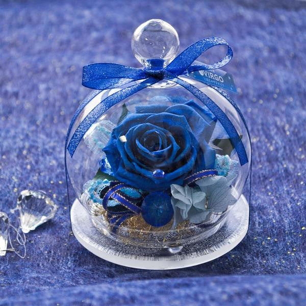 Rose Glass Dome - Blue