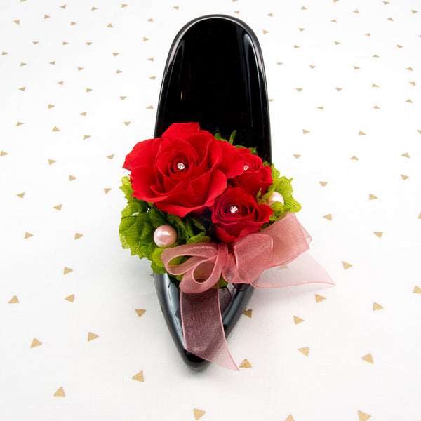 Cinderella - Red Rose w/Black Heel