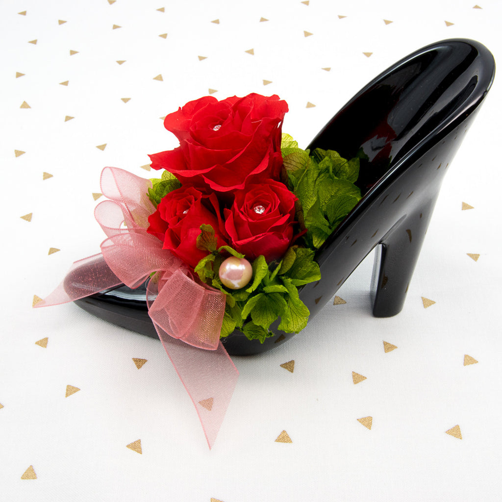 Cinderella - Red Rose w/Black Heel