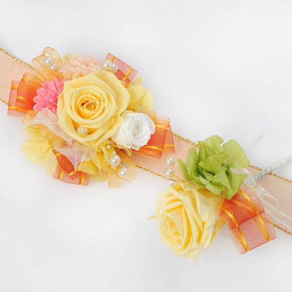 Boutonniere & Wrist Corsage Set (BWC40) - Glorious Yellow