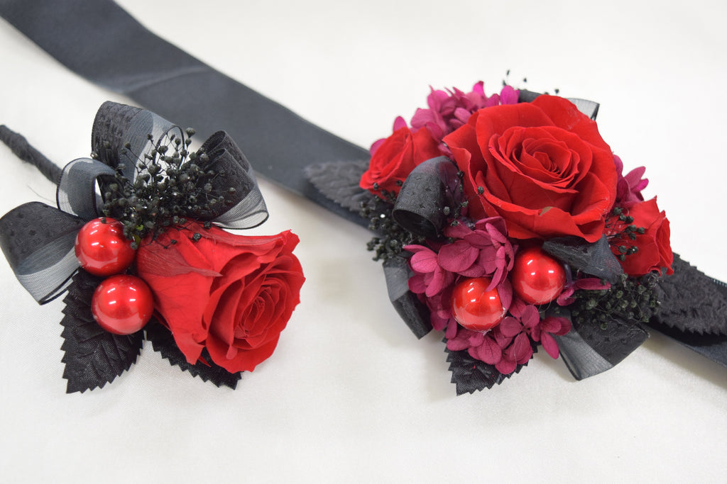 Wrist Corsage (WC09) - Red & Black