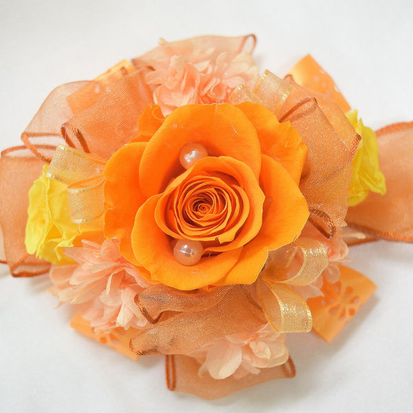 Wrist Corsage (WC10) - Orange & Yellow