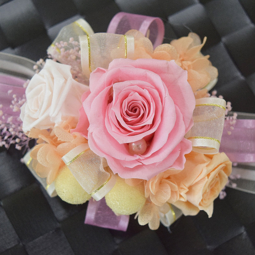 Wrist Corsage (WC11) - Pink & Peach