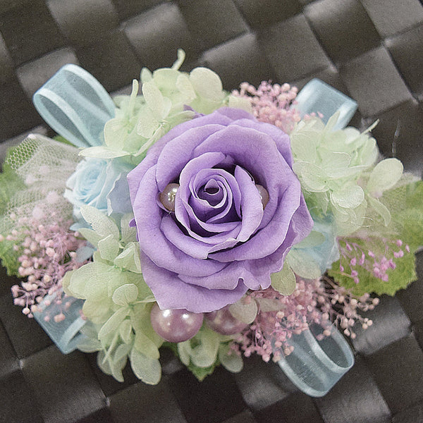 Wrist Corsage (WC17) - Lavender & Light Green