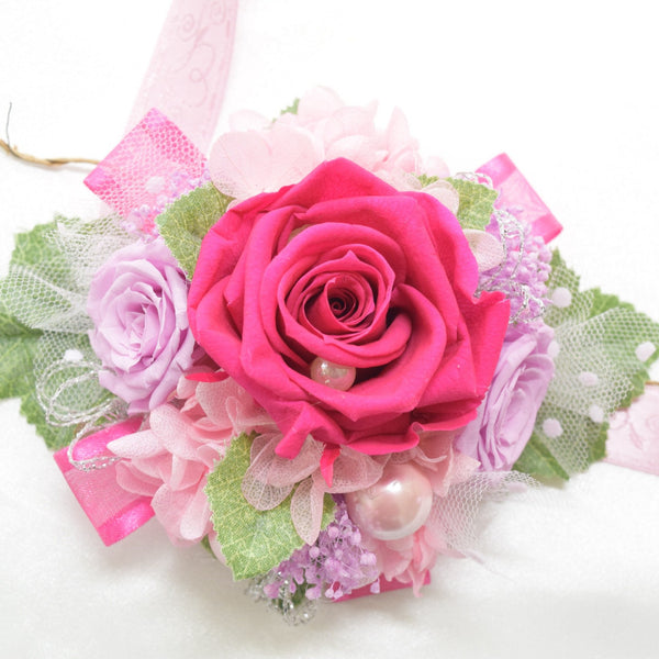 Wrist Corsage (WC22) - Violet Red & Lavender