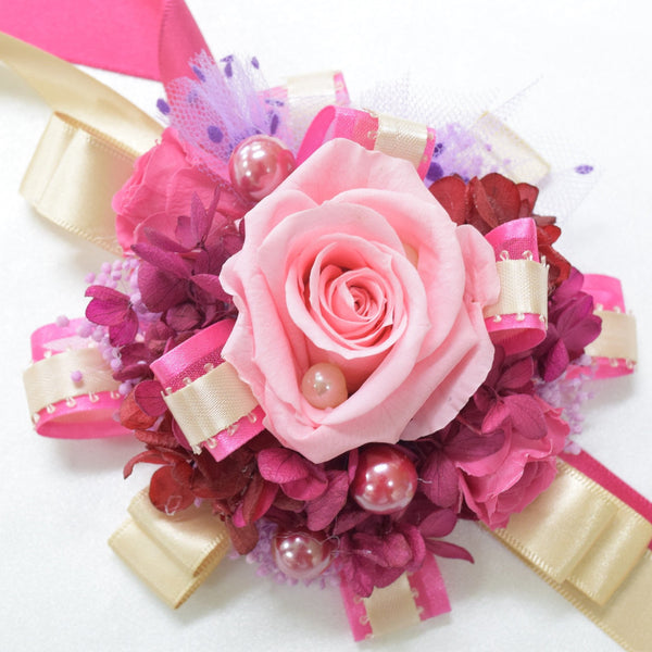 Wrist Corsage (WC23) - Pink & Red Violet