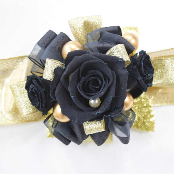 Wrist Corsage (WC31) - Black & Gold