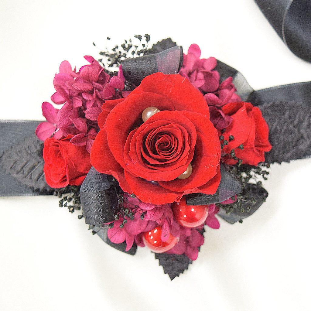 Wrist Corsage (WC09) - Red & Black